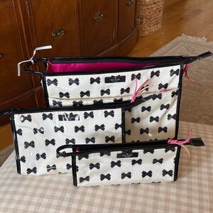 Kate Spade New York Tuxedo Court Heddy Cosmetic Bag bundle